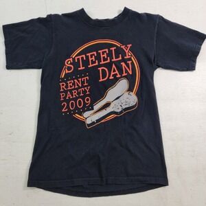 2009 Authentic Steely Dan "Rent Party" Jazz Rock Tour T- Shirt Black‎ Mens Sz S